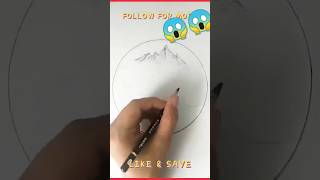 Pencil shading drawing easy in circle scenery 😱 shorts [upl. by Lucchesi]