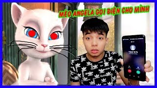 Mèo Angela Gọi Điện Cho Mình  ThắnG Tê Tê Chơi Talking Angela Lúc 3 Giờ Sáng [upl. by Adnahsam]