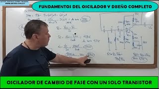 OSCILADOR RC DE CAMBIO DE FASE CON UN TRANSISTOR [upl. by Bourke159]