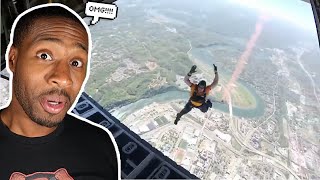 Navy Seals INSANE Parachute Jump Into Football Stadium KB REACTION [upl. by Eustatius]