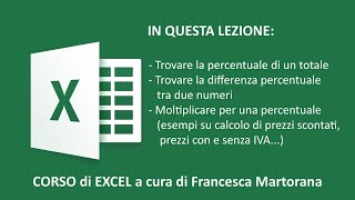 EXCEL tutorial 6B Calcolare le percentuali in Excel [upl. by Fowkes996]