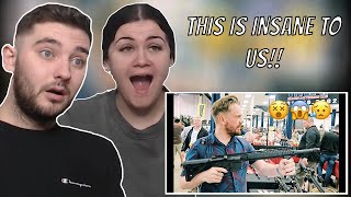 British Couple Reacts to BRITISH people shoot GUNS for the first time 😵 [upl. by Acinot302]