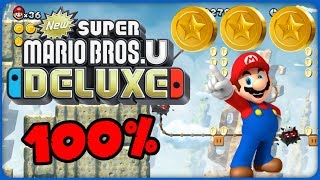 61 Fuzzy Clifftop ❤️ New Super Mario Bros U Deluxe ❤️ 100 All Star Coins [upl. by Eimmaj824]