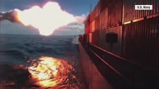 See Tomahawk missile strike a ship [upl. by Namaj711]