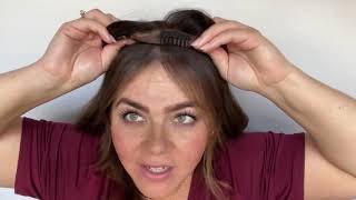 How to Attach A Hair Topper on Fine Thin Hair  Hair Topper Hairstyle Enchantop Human Hair Topper [upl. by Guild]