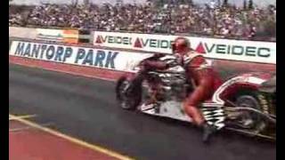 Drag racing Per Bengtsson vs Ronnie Aasen Mantorp [upl. by Llennoc]