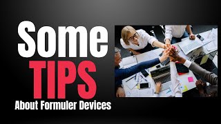 SOME TIPS AND TRICKS FOR FORMULER DEVICES [upl. by Oelc]