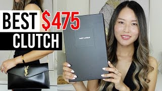 Saint Laurent unboxing 2019  BEST 475 clutch EVER  Saint Laurent Uptown pouch [upl. by Sonafets53]