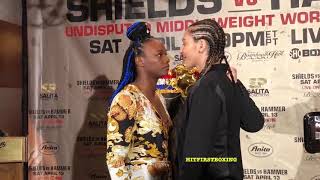 SHIELDS VS HAMMER FACE OFF SHOWTIME BOXING [upl. by Shauna]