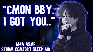 Sleep Aid quotLet Me Hold You Tonightquot  Boyfriend Storm Comfort M4A Cuddles [upl. by Aramo]