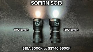 Beamshots Comparison  SOFIRN SC13 519A 5000K vs SC13 SST40 6500K [upl. by Savina]