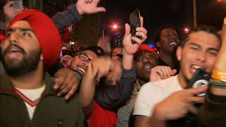 Huge Toronto crowd celebrates Raptors win [upl. by Natalee]