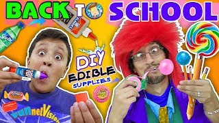 DIY EDIBLE SCHOOL SUPPLIES Teacher vs Supplies FUNnel Vision Back to School Skit [upl. by Mohorva]