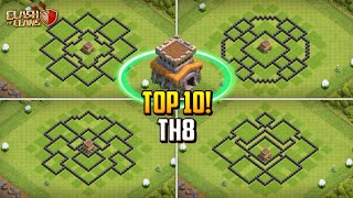 BEST Town Hall 8 TH8 HybridFarming Base Layout  Copy Link 2023  Clash of Clans [upl. by Murdocca]