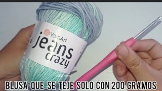 mira la blusa que puedes tejer solo con 200 gramos [upl. by Girardi699]