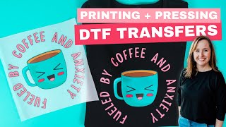 How to Print and Press a DTF Transfer  Free DTF File [upl. by Eyllek470]