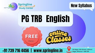 PGTRB English  Free Online Class  New Syllabus  Enroll Now [upl. by Armington]