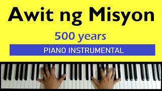 Awit ng Misyon Instrumental music sheet lyrics chords piano minus one [upl. by Diogenes]