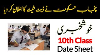 10th Class Date Sheet 2023  Class 10 Date Sheet 2023  Date Sheet 10th Class 2023 [upl. by Niwle]