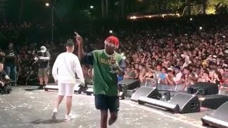 Lil Yachty reacts to the crowd chanting F Joe Budden quotLet that old man livequot [upl. by Droflim]