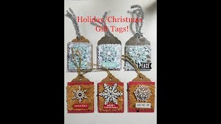 How to make christmas gift tags tutorial [upl. by Allerim713]