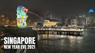 Singapore City New Years Eve 2021 4K HDR [upl. by Harriette]