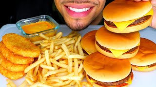 ASMR MCDONALDS CHEESEBURGERS HASH BROWNS FRIES CHEESE SAUCE MUKBANG NO TALKING JERRY [upl. by Buller168]