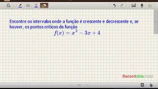 Intervalos de Crescimento e decrescimento de funções Exercicio resolvido [upl. by Acemaj]