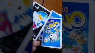 Hello Kitty Uno Card Reviewing Hello Kitty game Card uno unocardgame hellokitty [upl. by Ahsok]