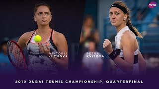 Viktoria Kuzmova vs Petra Kvitova  2019 Dubai Quarterfinal  WTA Highlights [upl. by Artina85]