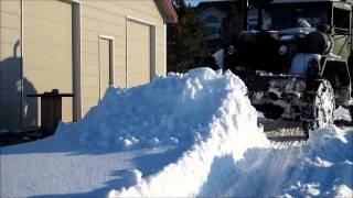 M818 5 ton mashing snow bankswmv [upl. by Nonnahsed]