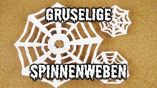 Gruselige Spinnenweben basteln  Halloween Idee mit Spinnennetzen  Deko amp Party Idee für Kinder [upl. by Ij56]