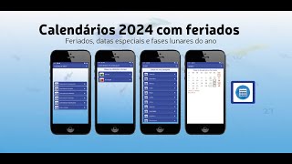 Calendários 2024 com feriados [upl. by Yarb]