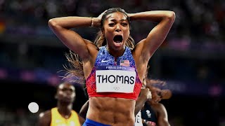 Gabby Thomas Dominates 200m for Olympic Gold at Paris 2024 [upl. by Analram690]