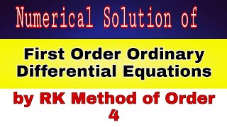 RK method of order 4  Solution of differential equations [upl. by Assenej]