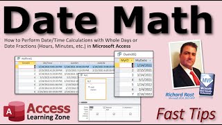 Date Math in Microsoft Access DateTime Calculations Days Weeks Hours Minutes Seconds [upl. by Somisareg]