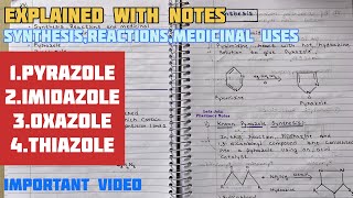 PyrazoleImidazoleOxazoleThiazoleSynthesis and ReactionsPOC3 [upl. by Saleem]