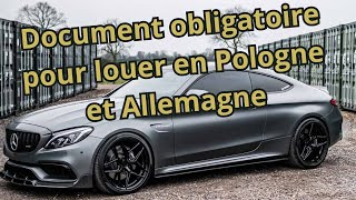 Document Obligatoire pour obtenir une voiture de luxe en Pologne ou Allemagne [upl. by Nancie]