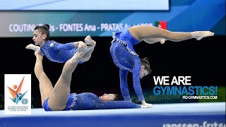 2018 Acrobatic Worlds Antwerp BEL  Highlights WOMENS GROUPS FINAL  We Are Gymnastics [upl. by Yorel]