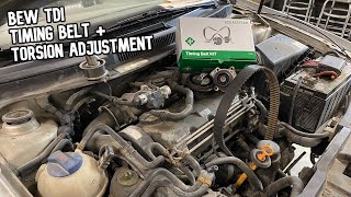 BEW TDI Timing belt replacement and Torsion Value adjustment [upl. by Unhsiv]