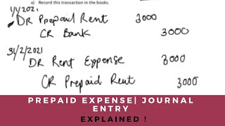 Prepaid Expenses  What are prepaid Expenses  Prepaid expense journal entry [upl. by Xirtaeb]