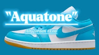 Air Jordan 1 Low “Aquatone” W  Detailed look  Price [upl. by Reppep348]