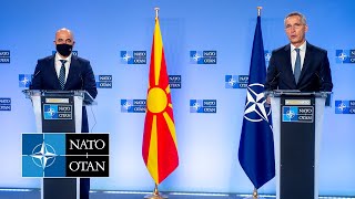 NATO Secretary General with the Prime Minister of North Macedonia 🇲🇰 Dimitar Kovačevski 03 FEB 2022 [upl. by Leelaj]