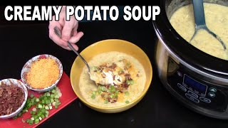 CREAMY POTATO SOUP in the Crockpot Slow Cooker Potato Soup [upl. by Glassco]