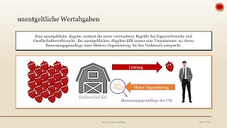 unentgeltliche Wertabgaben  👨🏼‍🎓 EINFACH ERKLÄRT 👩🏼‍🎓 [upl. by Stevenson258]