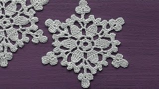 CROCHET motif Snowflake Ornament Crochet Tutorial Decoration for christmas tree [upl. by Narut76]