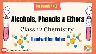 Alcohols Phenols amp Ethers  Class 12 Chemistry Notes  Session 202425 🔥 [upl. by Bertina]