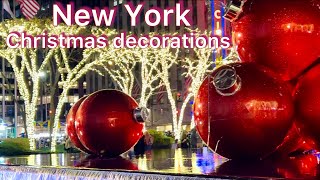 New York City Christmas decorations  RADIO CITY [upl. by Nymzaj]