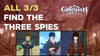 Find the three spies 33  Shuumatsuban Operations Quest  Genshin Impact [upl. by Nonnek]