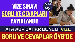 Ata Aöf Bahar Dönemi Ara Sınavı Soruları ve Cevapları Yayınlandı Sonuçlar Ne Zaman Açıklanır [upl. by Jung573]